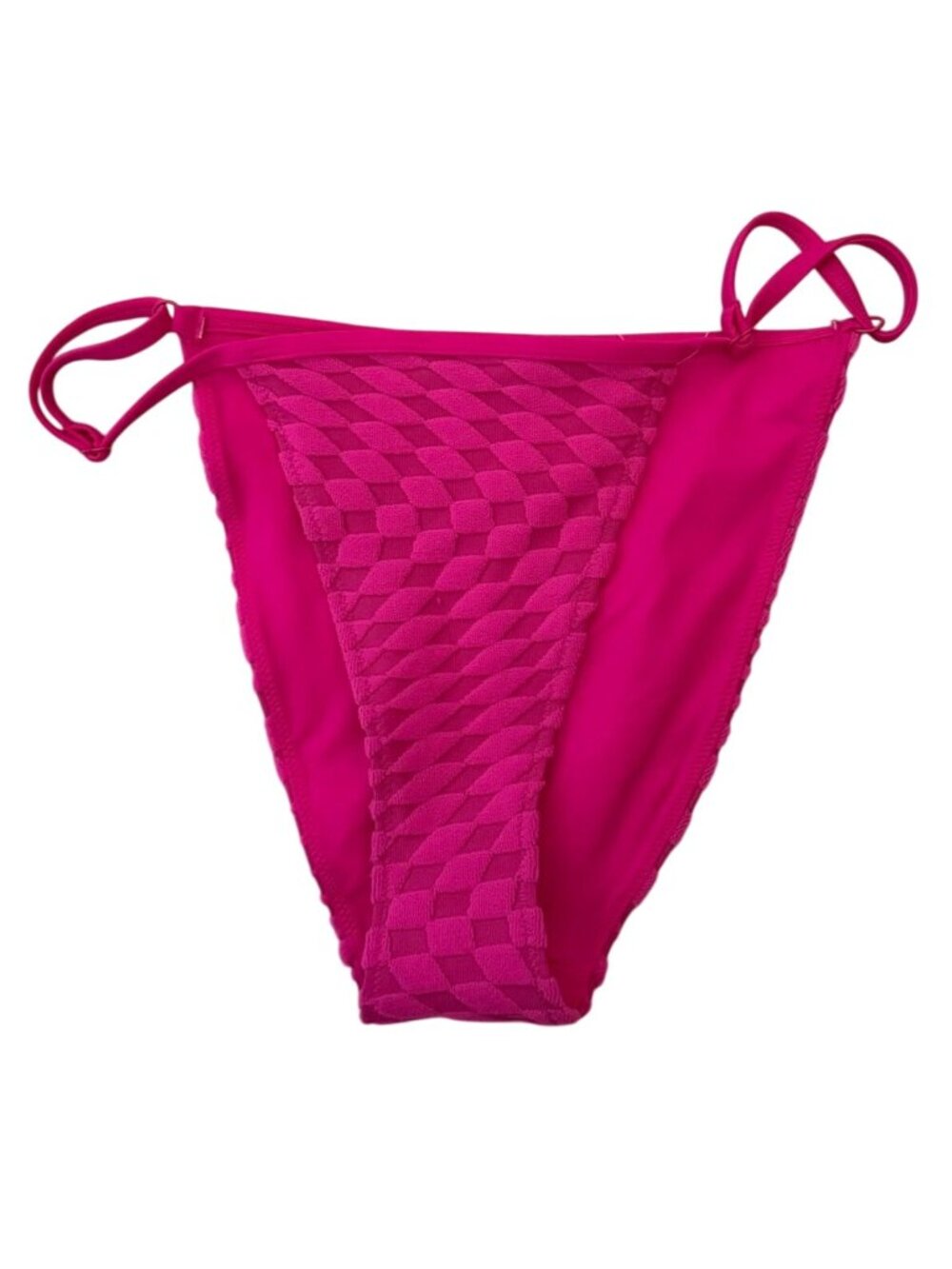 Good American Bikini Bottom Size 4 XL Pink Textured High Cut Adjustable